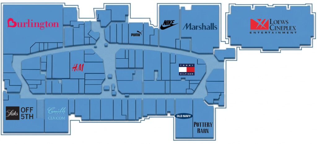 Jersey Gardens Mall Map - First Floor